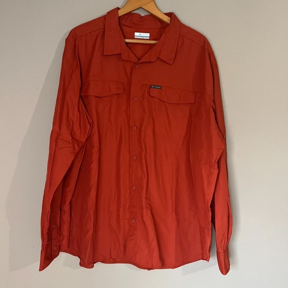 Columbia Other - Columbia Nylon Trail‎ Long Sleeve Shirt Size XXL Orange Hiking Outdoor